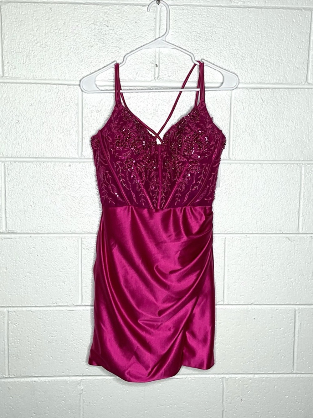 < NWT ED Young Pink Corset Top Formal Mini Dress > - Picture 2 of 5